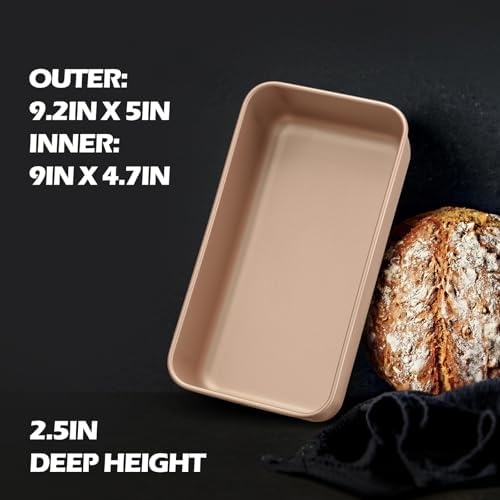 Leonyo 6 Pack Non-Stick 9x5IN Stainless Steel Bread Loaf Pan, Rose Gold