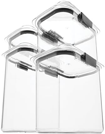 Rubbermaid Brilliance Pantry Food Storage Containers, Set of 4 (8 Pieces), BPA-Free, Clear, Airtight