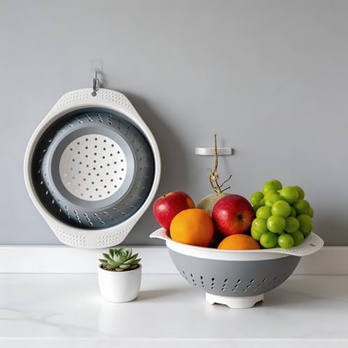 5 Quart Premium Collapsible Colander with Reinforced Handles
