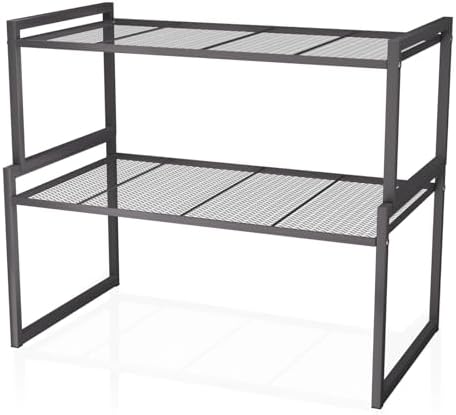 Stackable Kitchen Cabinet Organizer Shelves Pantry Rack Set of 2