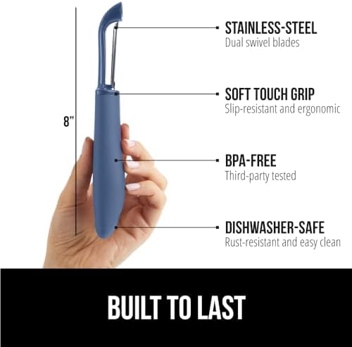 GORILLA GRIP® Patented BPA-Free Vegetable and Potato Peeler, Blue