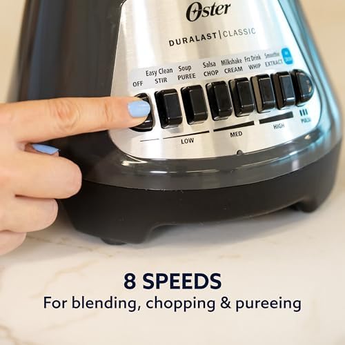 Oster® Classic Series 8-Speed Blender with 6-Cup Glass Jar, Gray