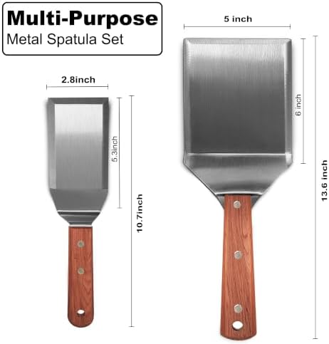 Large and Small Thicker Stainless Steel Grill Spatula Burger Turner