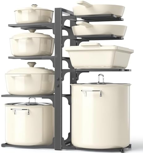 MUDEELA 8-Tier Pots and Pans Organizer under Cabinet, 20.8" H Heavy Duty