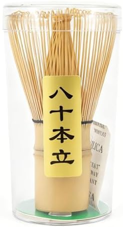 Matcha Whisk 80 Prongs Bamboo Whisk for Matcha Powder Handcrafted Traditional Japanese Chasen Matcha Stirrer for Authentic Tea Preparation