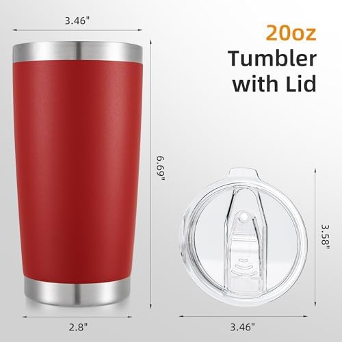 20 oz Tumbler with Lid Stainless Steel Insulated Tumblers, 1 Pack