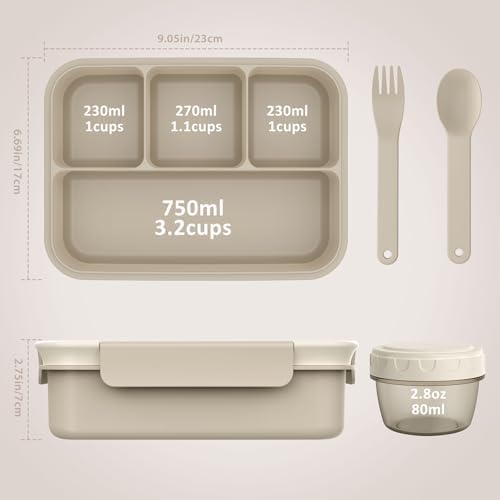 Caperci Bento Box Adult - 50 oz Large Lunch Containers for Adults and Teens