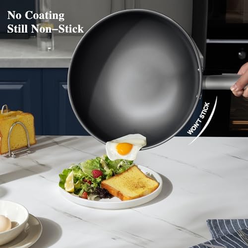 KOBACH 13 in Titanium Wok with Lid – Nonstick Wok & Stir-Fry Pan, All Stovetops & Induction Safe, Oven & Dishwasher Safe, Non-Toxic, No Coating – Durable Titanium Cookware, Frying Pan & Pot