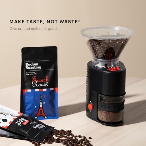 Bodum Bistro Electric Conical Burr Coffee Grinder, Preset Timer, 12 Grind Settings, Black, 7.75 oz (Pack of 2)