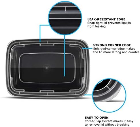 Freshware Meal Prep Containers 1 Compartment Food Storage Containers with Lids, Bento Box, BPA Free, Stackable, (16 oz), 150 count (Pack of 1)
