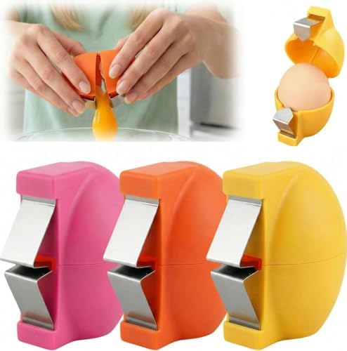 3 Pcs Egg Shell Opener, Egg Separator Egg Cracker Egg Peeler for Raw Eggs, Hard Boiled Egg Peeler Tool for Cutting Eggs,Quickly Cutting Off Eggs Breaker Kitchen Gadgets for Cooking Bakery-1