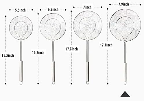 YFWOOD Spider Strainer Skimmer, Slotted Spoon for Cooking 7.9 Inch