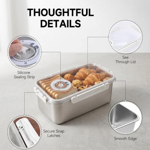 Large Stainless Steel Bread Storage Box with Lid