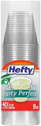 Hefty Deluxe Clear Plastic Party Cups (9 Ounce, 40 Count)