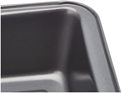 Amazon Basics Rectangular Nonstick Bread Loaf Pan for Baking Meatloaf with Even Heat Distribution, 9.5 x 5 Inch, Gray, Set of 2