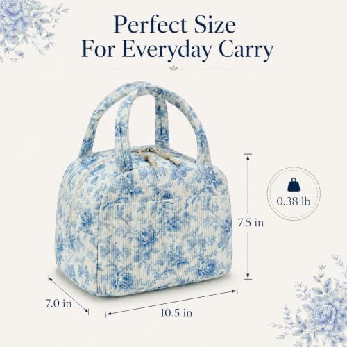 Bluboon Lunch Bag for Women Cute Corduroy Lunch Tote Bags with Shoulder Strap Reusable Insulated Lunch Box Large Capacity Reusable Insulated Cooler for Work Picnic or Travel