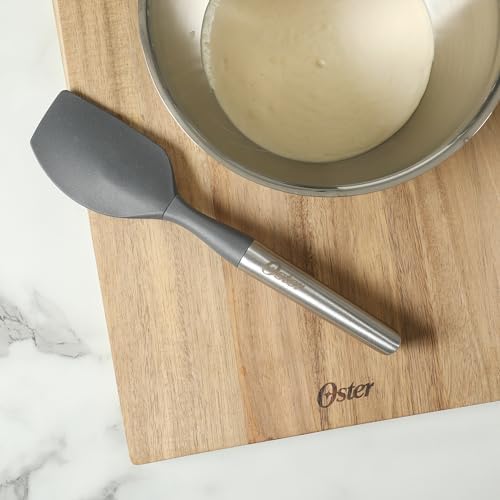 Oster Chadswyck 11” Silicone Turner Spatula, Heat Resistant Head, Stainless Steel Handle, Safe for Nonstick Cookware, Dishwasher Safe