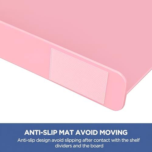 HBlife 6 Pack Closet Organizers and Storage, Pink Shelf Dividers, Vertical Purse Organizer for Closet Perfect for Sweater, Shirts, Handbags in Bedroom and Kitchen, Acrylic Bookshelf for Organization