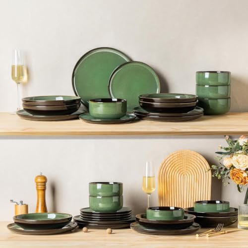 LERATIO Ceramic Plate Set of 6,8.5 Inch Reactive Glaze Salad Plates