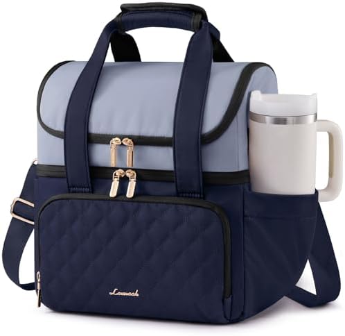 LOVEVOOK Insulated Lunch Box for Women,X Large Double Deck Adult Lunch Bag