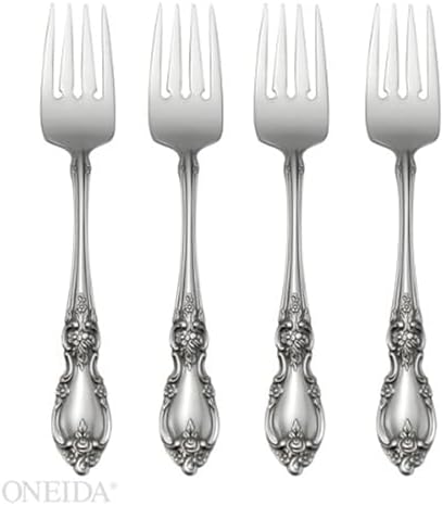 Oneida Louisiana Salad Forks Silverware Set for 4, Flatware