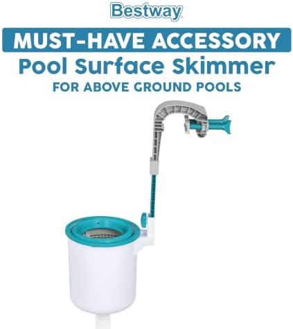 Bestway Flowclear Pool Wall Mounted Automatic Pool Surface Skimmer for Above Ground Pools with 530 Gallon and Above Filter Pumps, White/Blue