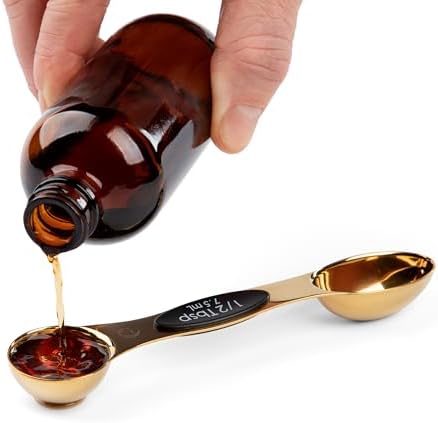 Progressive International Magnetic Measuring Spoons, Set of 5 – Black, Easy to Store with Magnetic Design (Gold)