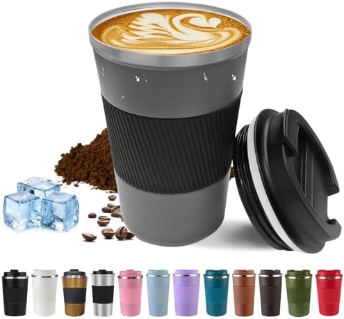 Vacuum Insulated Stainless Steel Travel Coffee Mug,Leak Proof Cup with Lid