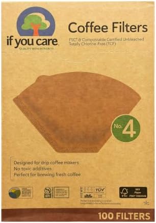 If You Care Coffee Filters No. 4, 100 Count – Unbleached, Chlorine-Free Paper Filters, FSC Certified, Compostable [Pack of 4]