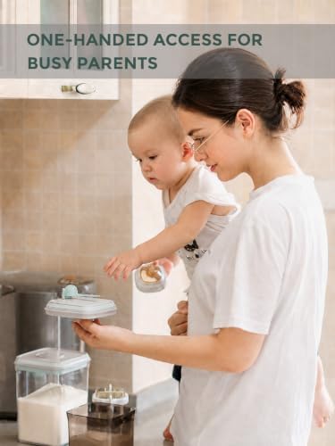Baby Formula Container, 35 oz Airtight Powder Storage with 5g Scoop, Brown
