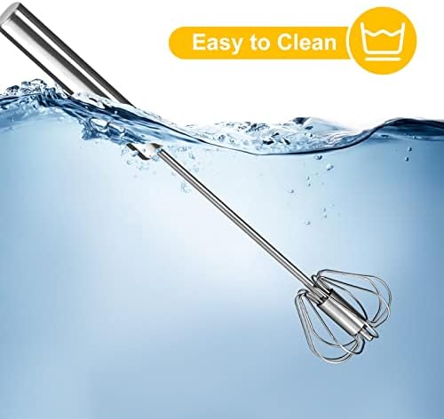 Egg Whisk,2 Pack Stainless Steel Home Kitchen Tool, Hand Easy Whisk Egg Beater Manual Mixer Blender for Whisking, Beating & Stirring (14 Inch and 10 Inch)