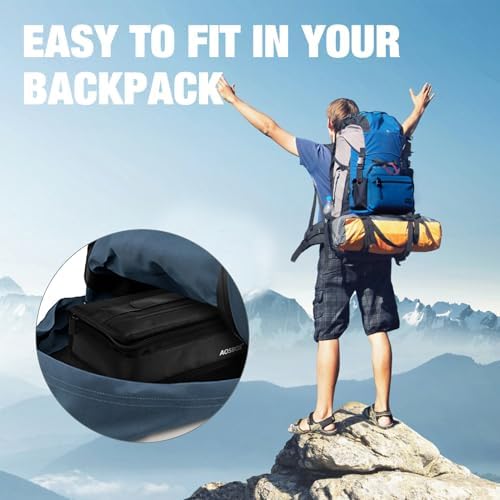 Aosbos Small Insulated Lunch Bag,Compact Black Lunch Box For Work