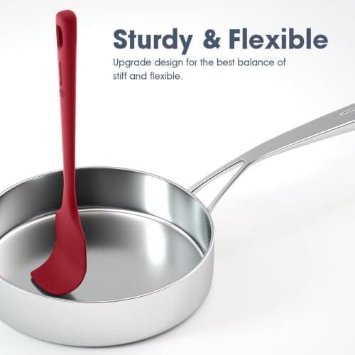 ChefAide 5 Pieces Silicone Spatulas Set, Heat Resistant Rubber Spatula