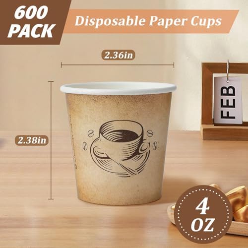 Clawsoff 600 Pack 4 oz Small Coffee Cups Disposable Paper Espresso Cups
