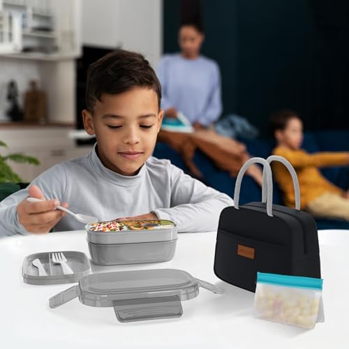 JBGOYON Leakproof Bento Box & Insulated Lunch Bag Set for School & Work