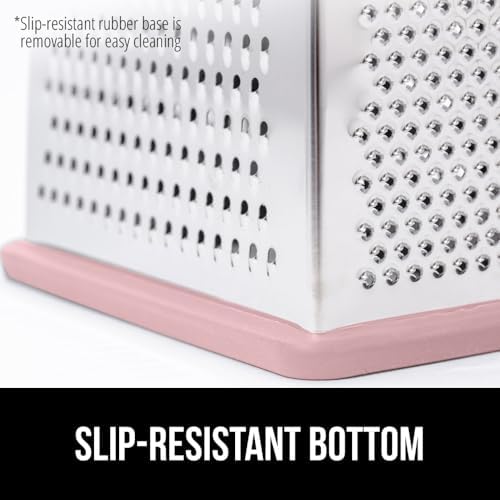 GORILLA GRIP® XL 4-Sided Stainless Steel BPA-Free Cheese Grater, Pink