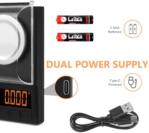 Fuzion Digital Milligram Scale 50g/0.001g, Mg Scale 9-in-1 Kit