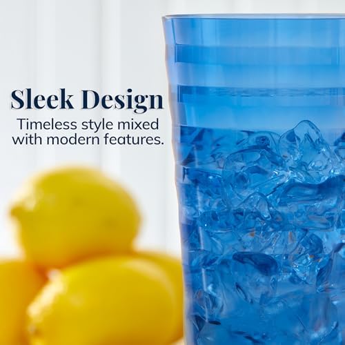 US Acrylic Splash [Set of 16] 18 ounce Plastic Stackable Water Tumblers in Jewel Tone Colors Value Set of Drinking Cups, Reusable, BPA-free, Made in the USA, Top-rack Dishwasher Safe