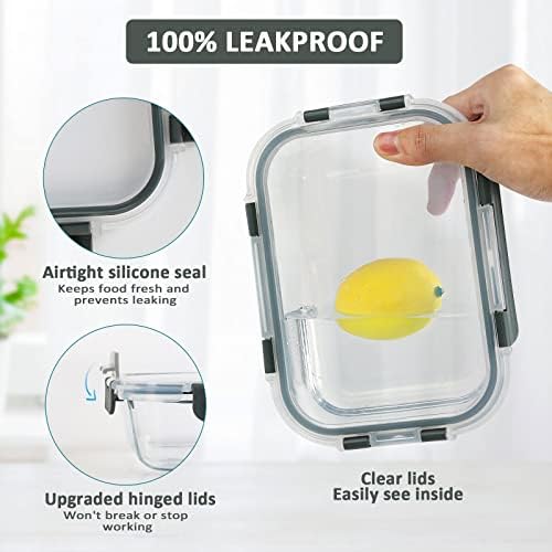 M MCIRCO 6 Pack Extra Large Glass Food Storage Containers with Lids