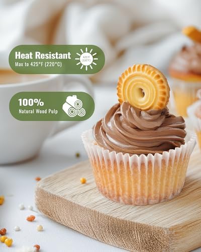 Bake Choice 200pcs Standard Cupcake Liners for Baking, White Muffin Liners