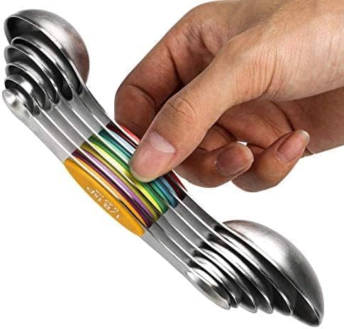 Magnetic Measuring Spoons Set Stainless Steel Dual Sided Measuring Spoons
