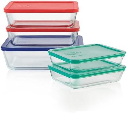 Pyrex Simply Store (5-Pack) Large Glass Food Storage Containers Set