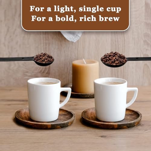 Double Sided Measuring Spoon Stainless Steel Coffee Scoop Teaspoon Measuring Spoon 1 Tsp (5ml) & 1 Tbsp (15ml) Dual-Measure Long-Handle Spoons Coffee Measurings Spoons (Black)