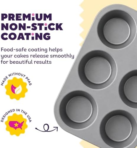 Wilton Everyday Non-Stick Jumbo Muffin Pan, Made Without PFAS, 6-Cup