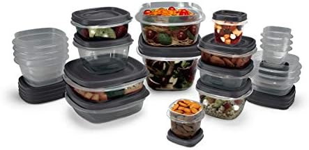 Rubbermaid EasyFindLids Food Storage Containers with SilverShield Antimicrobial Protection, 42-Piece Set, BPA-Free, Grey