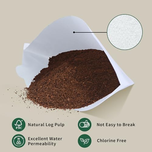 Disposable Coffee Paper Filters, 100 Pcs #4 for Ninja Coffee Maker, White