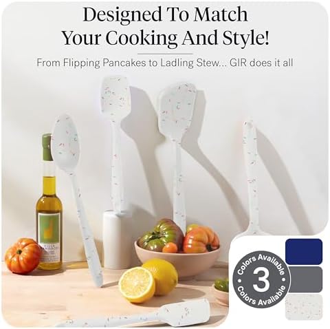 GIR: Get It Right 10-Piece Silicone Ultimate Kitchen Utensil Set – Spatulas, Ladle, Flip, Spoons, Whisk, Peeler & Spoonula – Nonstick, Non-Toxic, Heat-Resistant – Sprinkles