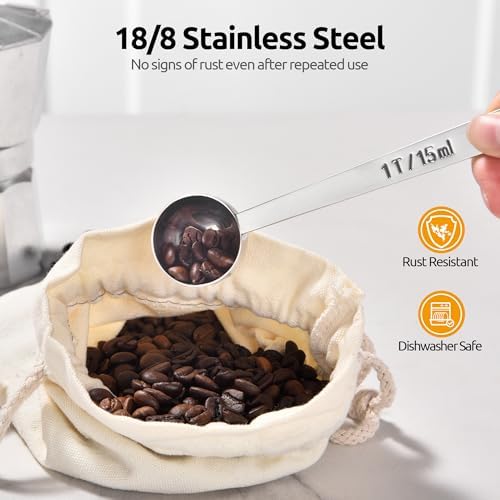 U-Taste Coffee Scoop 1&2 Tablespoon, 4.3in Long Handle Tbsp Measuring Spoon
