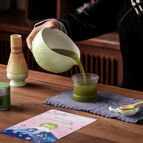 Clay&Fire Matcha Whisk, Handcrafted Bamboo Whisk for Matcha Powder (Light green)
