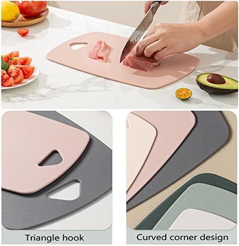 Cutting Boards for Kitchen,Plastic Cutting Board Set of 3, Thick Chopping Boards for Meat, Veggies, Fruits, with Easy Grip Handle,Dishwasher Safe (Pink, 3Pcs) (Pack of 2)